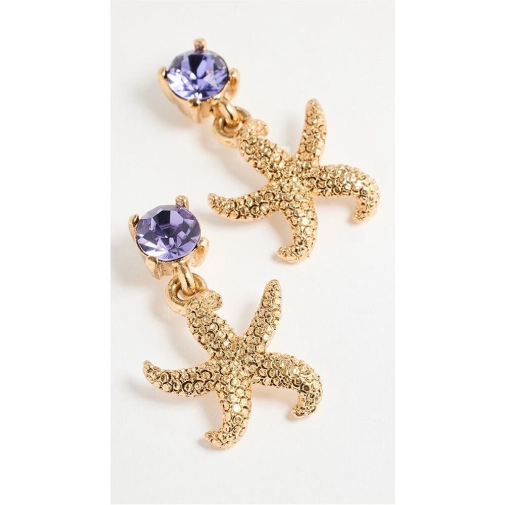 Oscar de la Renta
Starfish Crystal drop earrings Tanzanite Crystal